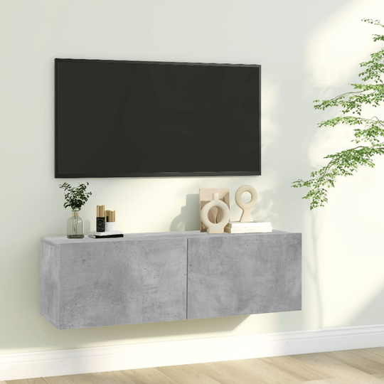 vidaXL TV-taso betoninharmaa 100x30x30 cm lastulevy