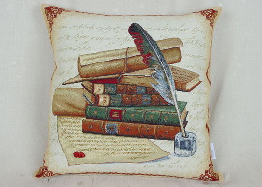 Gobeliinikankainen koristetyyny WRITER 45x45 cm