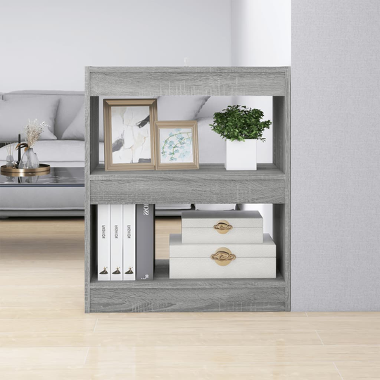 vidaXL Kirjahylly/tilanjakaja harmaa Sonoma 60x30x72 cm