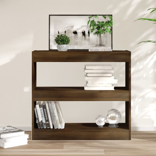 vidaXL Kirjahylly/tilanjakaja ruskea tammi 80x30x72 cm