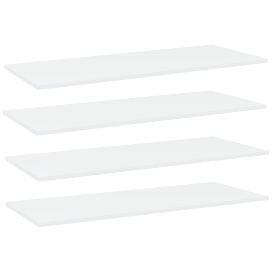 vidaXL Kirjahyllytasot 4 kpl valkoinen 100x40x1,5 cm lastulevy