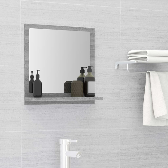 vidaXL Kylpyhuoneen peili harmaa Sonoma 40x10,5x37 cm tekninen puu