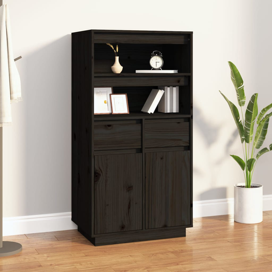 vidaXL Kaappi musta 60x40x116,5 cm täysi mänty