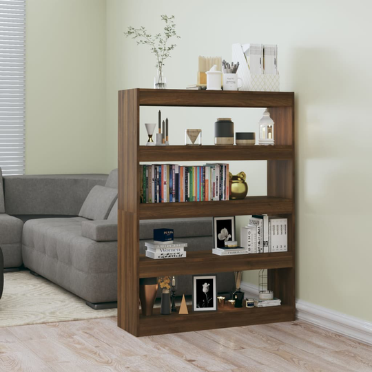 vidaXL Kirjahylly/tilanjakaja ruskea tammi 100x30x135 cm