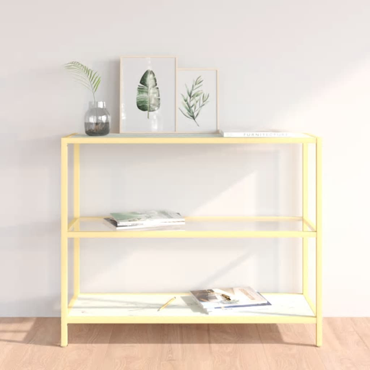 vidaXL Konsolipöytä valkoinen marmori ja läpinäkyvä 100x36x90 cm lasi