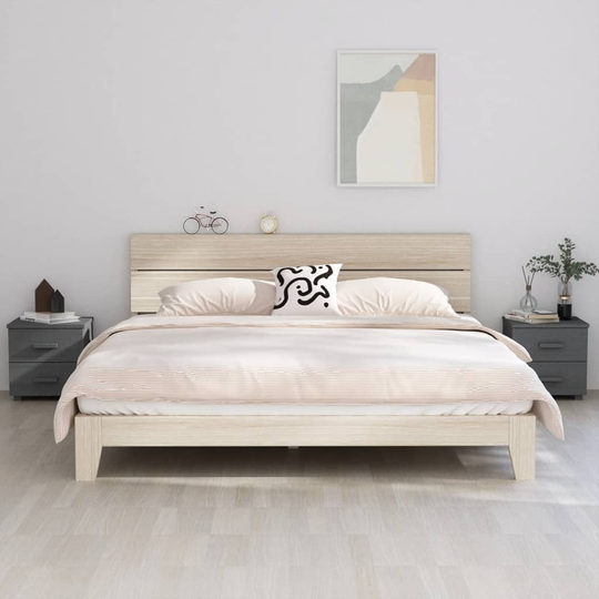 vidaXL Yöpöydät HAMAR 2 kpl tummanharmaa 40x35x44,5 cm täysi puu
