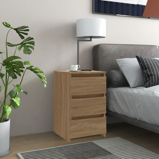 vidaXL Yöpöydät 2 kpl Sonoma-tammi 40x35x62,5 cm lastulevy