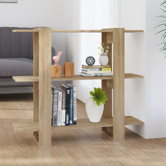 vidaXL Kirjahylly/tilanjakaja Sonoma-tammi 100x30x87 cm