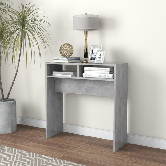 vidaXL Konsolipöytä betoninharmaa 78x30x80 cm lastulevy