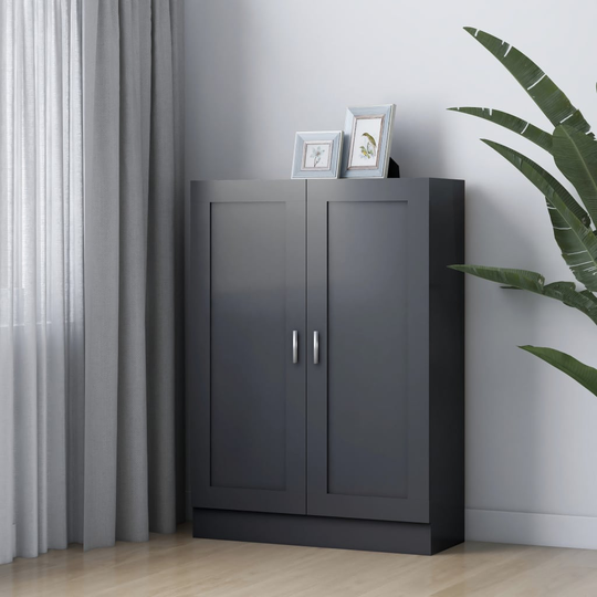 vidaXL Kirjahylly harmaa 82,5x30,5x115 cm lastulevy