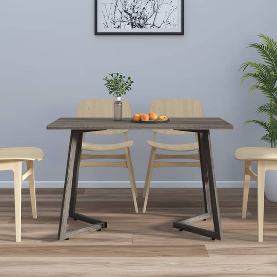 vidaXL Ruokapöytä harmaa 120x60x74 cm MDF ja rauta