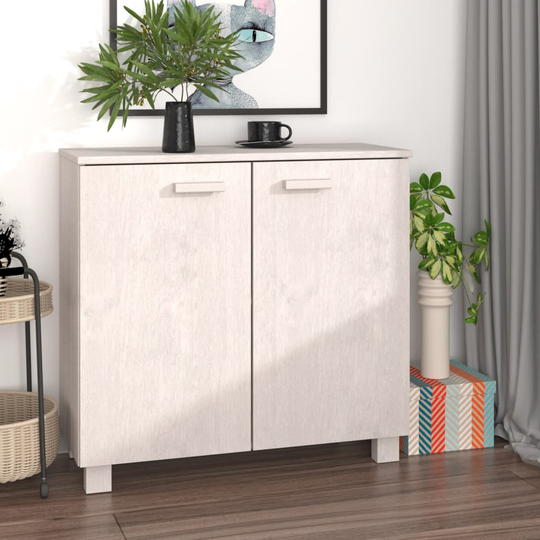 vidaXL Sivupöytä HAMAR valkoinen 85x35x80 cm täysi mänty