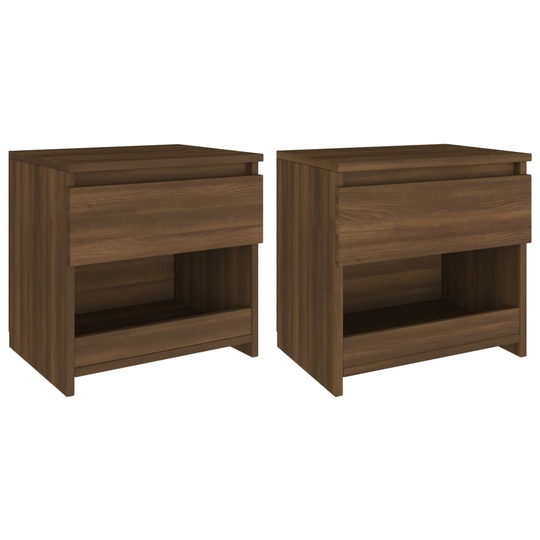 vidaXL Yöpöydät 2 kpl ruskea tammi 40x30x39 cm tekninen puu