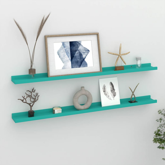 vidaXL Seinähyllyt 2 kpl sininen 100x9x3 cm