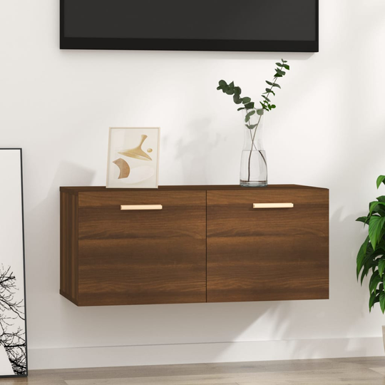 vidaXL Seinäkaappi ruskea tammi 80x35x36,5 cm tekninen puu