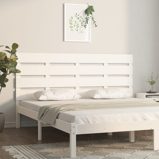 vidaXL Sängynpääty valkoinen 140x3x80 cm täysi mänty