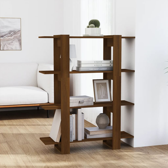 vidaXL Kirjahylly/tilanjakaja ruskea tammi 100x30x123,5 cm