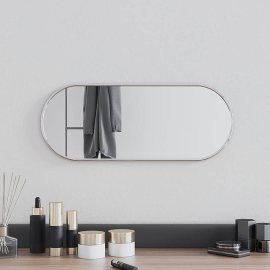 vidaXL Seinäpeili hopea 50x20 cm ovaali