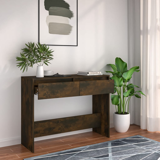 vidaXL Konsolipöytä savutammi 100x35x76,5 cm lastulevy