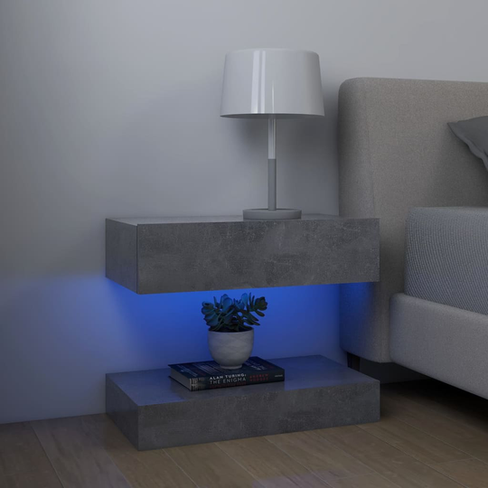 vidaXL Yöpöydät 2kp betoninharmaa 60x35 cm lastulevy
