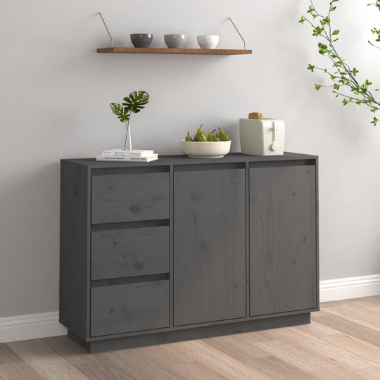 vidaXL Senkki harmaa 111x34x75 cm täysi mänty