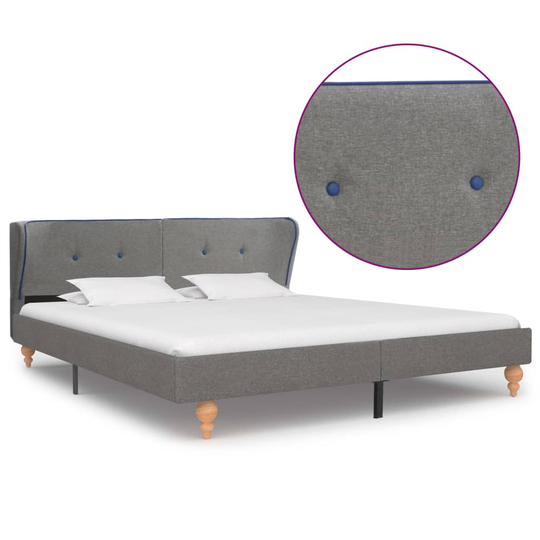 280576 vidaXL Bed Frame Light Grey Fabric 180x200 cm