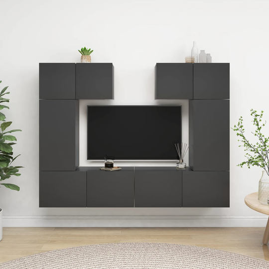 vidaXL 6-osainen TV-kaappisarja harmaa lastulevy