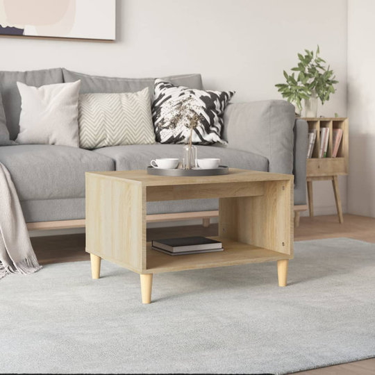 vidaXL Sohvapöytä Sonoma-tammi 60x40x50 cm tekninen puu