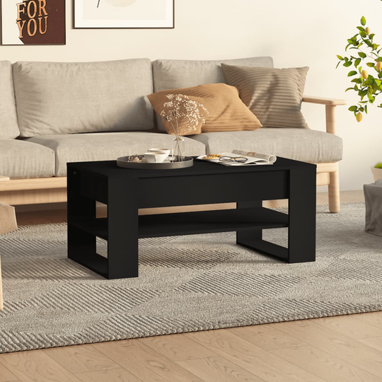 vidaXL Sohvapöytä musta 102x55x45 cm tekninen puu
