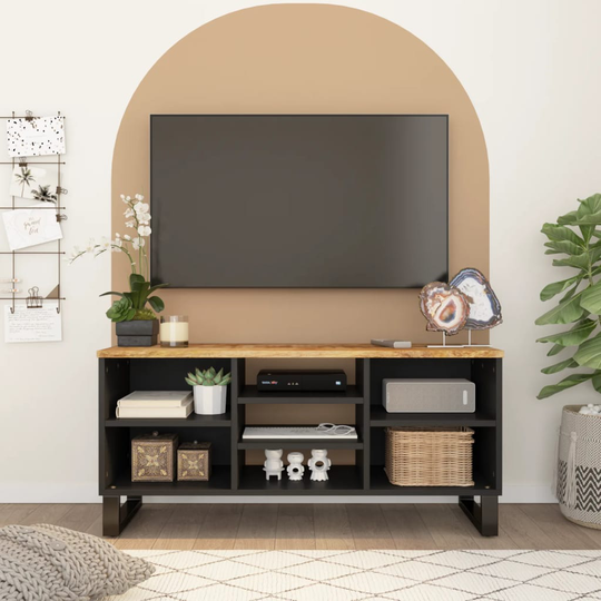 vidaXL TV-taso 100x33x46 cm täysi mangopuu ja tekninen puu