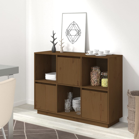 vidaXL Senkki hunajanruskea 110,5x35x80 cm täysi mänty