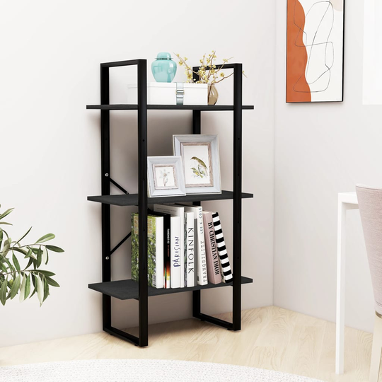 vidaXL Varastohylly musta 60x30x105 cm täysi mänty