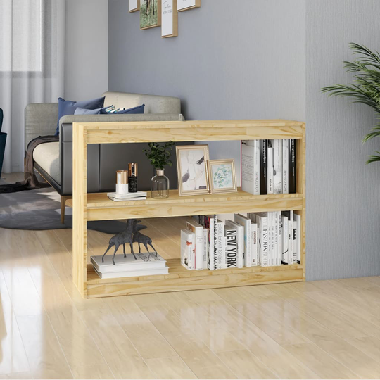 vidaXL Kirjahylly/tilanjakaja 100x30x71,5 cm täysi mänty