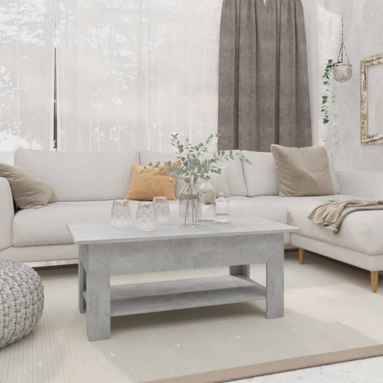 vidaXL Sohvapöytä betoninharmaa 102x55x42 cm lastulevy