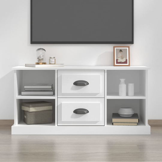 vidaXL TV-taso valkoinen 99,5x35,5x48 cm tekninen puu