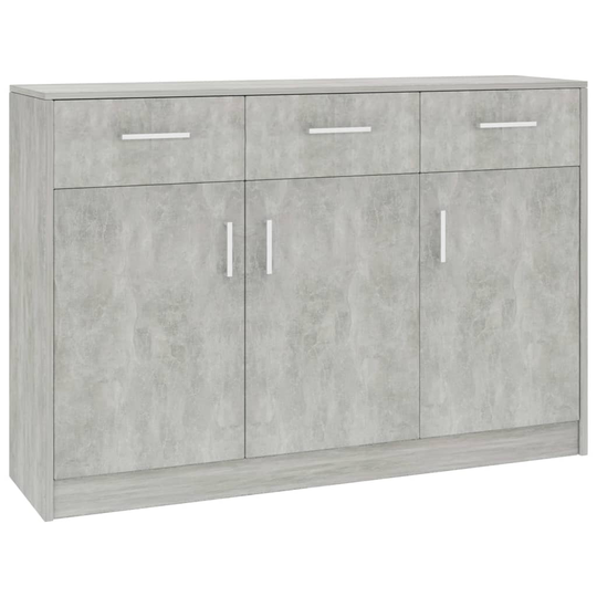 vidaXL Senkki betoninharmaa 110x30x75 cm lastulevy