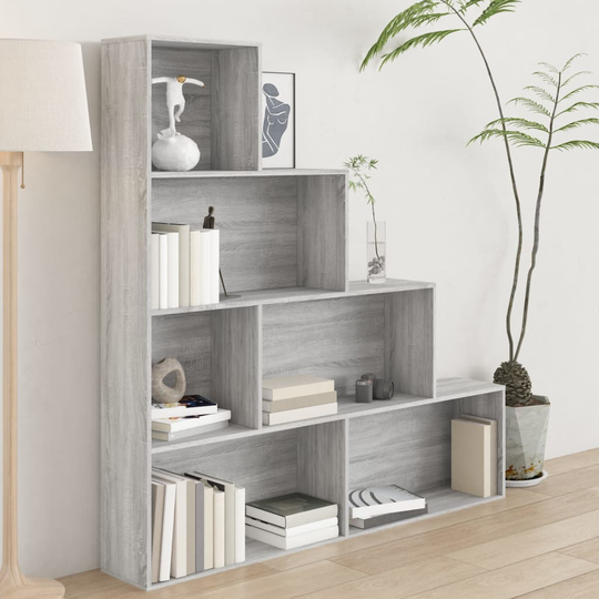 vidaXL Kirjahylly harmaa Sonoma 155x24x160 cm