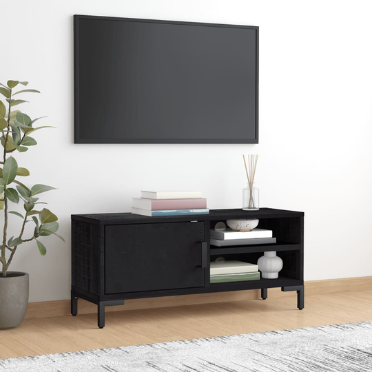 vidaXL TV-taso musta 90x30x40 cm täysi mänty