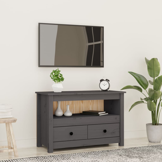 vidaXL TV-taso harmaa 79x35x52 cm täysi mänty