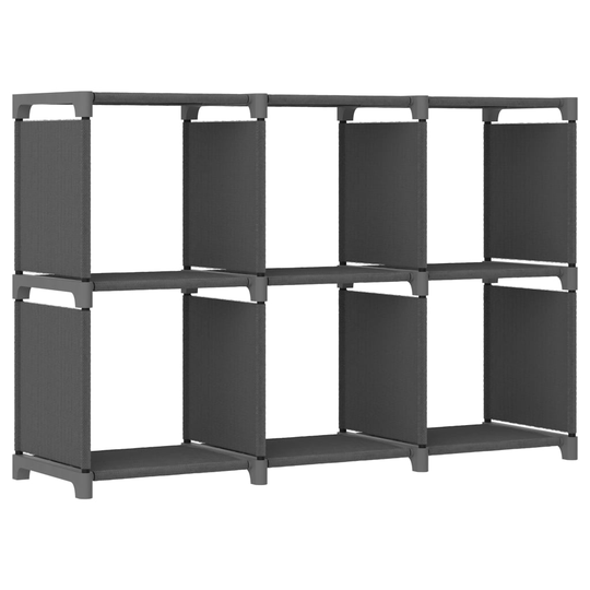 vidaXL 6 kuution esittelyhylly harmaa 103x30x72,5 cm kangas