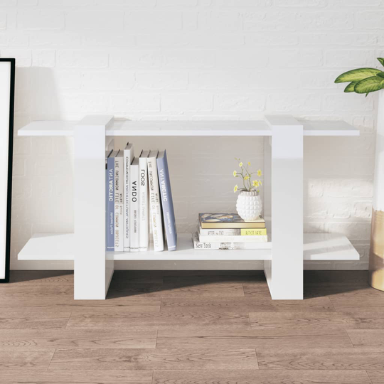 vidaXL Kirjahylly korkeakiilto valkoinen 100x30x51 cm tekninen puu