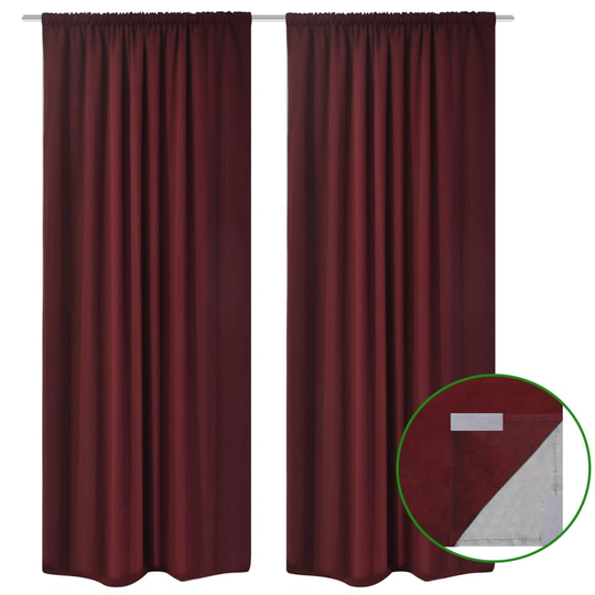 vidaXL Pimennysverhot 2 kpl kaksi kerrosta 140x175 cm Viininpunainen