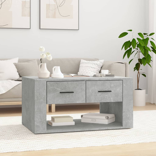 vidaXL Sohvapöytä betoninharmaa 80x50x40 cm tekninen puu