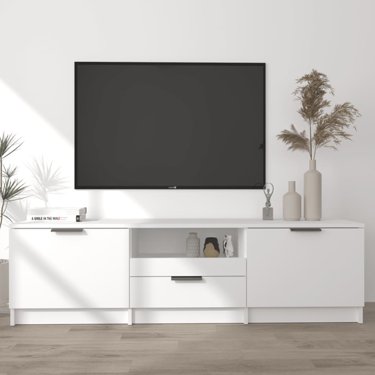 vidaXL TV-taso valkoinen 140x35x40 cm tekninen puu