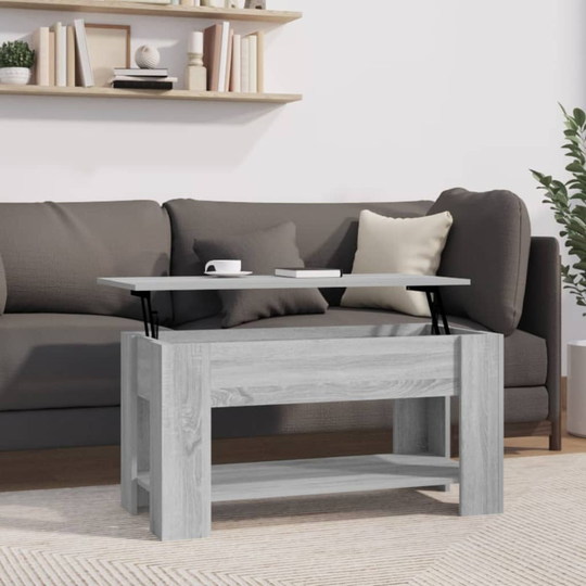 vidaXL Sohvapöytä harmaa Sonoma 101x49x52 cm tekninen puu