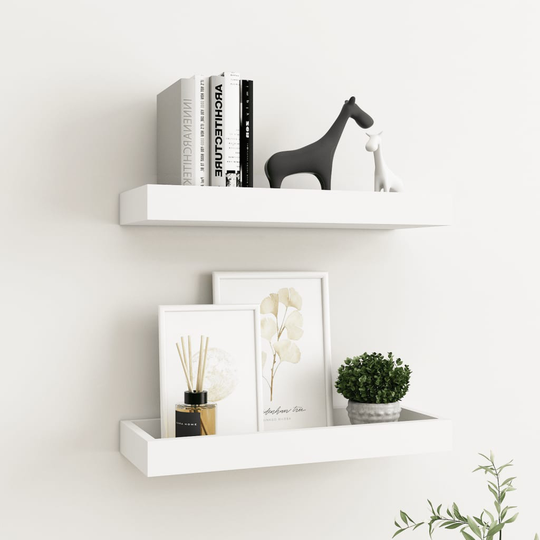 vidaXL Loggia seinähyllyt 2 kpl valkoinen 40x15x4 cm MDF