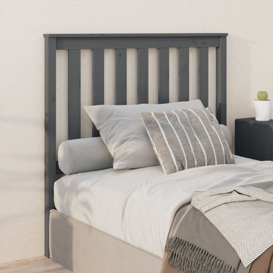 vidaXL Sängynpääty harmaa 106x6x101 cm täysi mänty