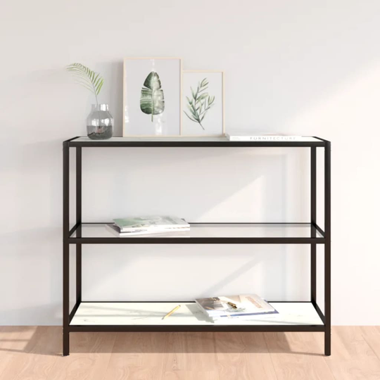 vidaXL Hylly läpinäkyvä ja valkoinen marmori 100x36x90 cm lasi