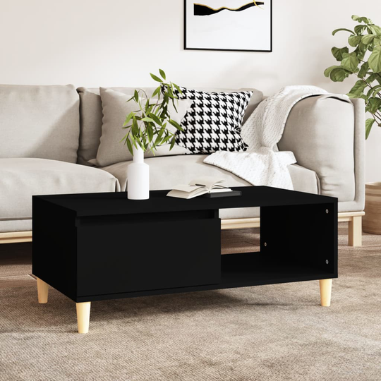 vidaXL Sohvapöytä musta 90x50x36,5 cm tekninen puu