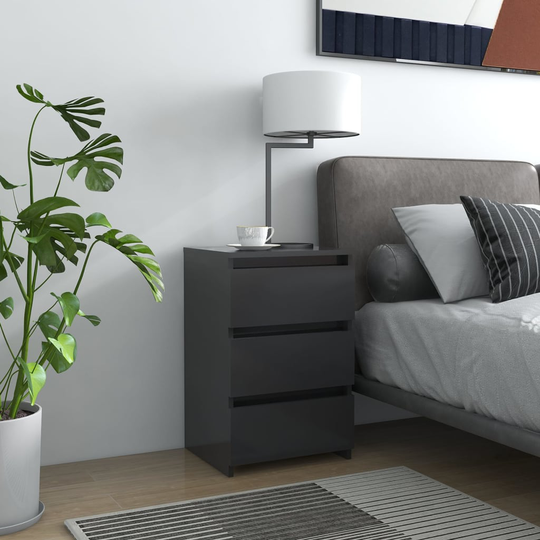 vidaXL Yöpöytä harmaa 40x35x62,5 cm lastulevy